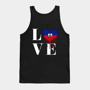 Haitian Love Dripping Flag Tee - Patriotic LOVE Design Tank Top